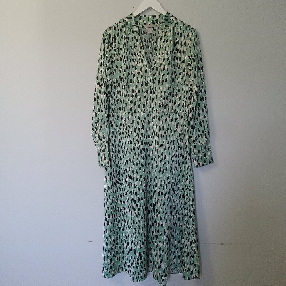 H&M Mint and Black Spotted Maxi Dress